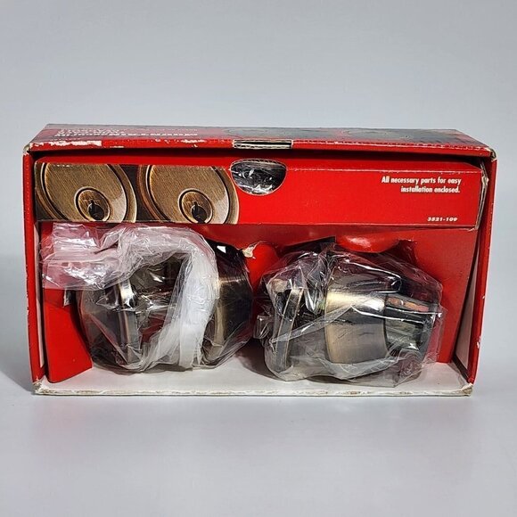 Mountain Security Single Cylinder Deadbolt Twin Pack Antique Brass Finish - Picture 5 of 10